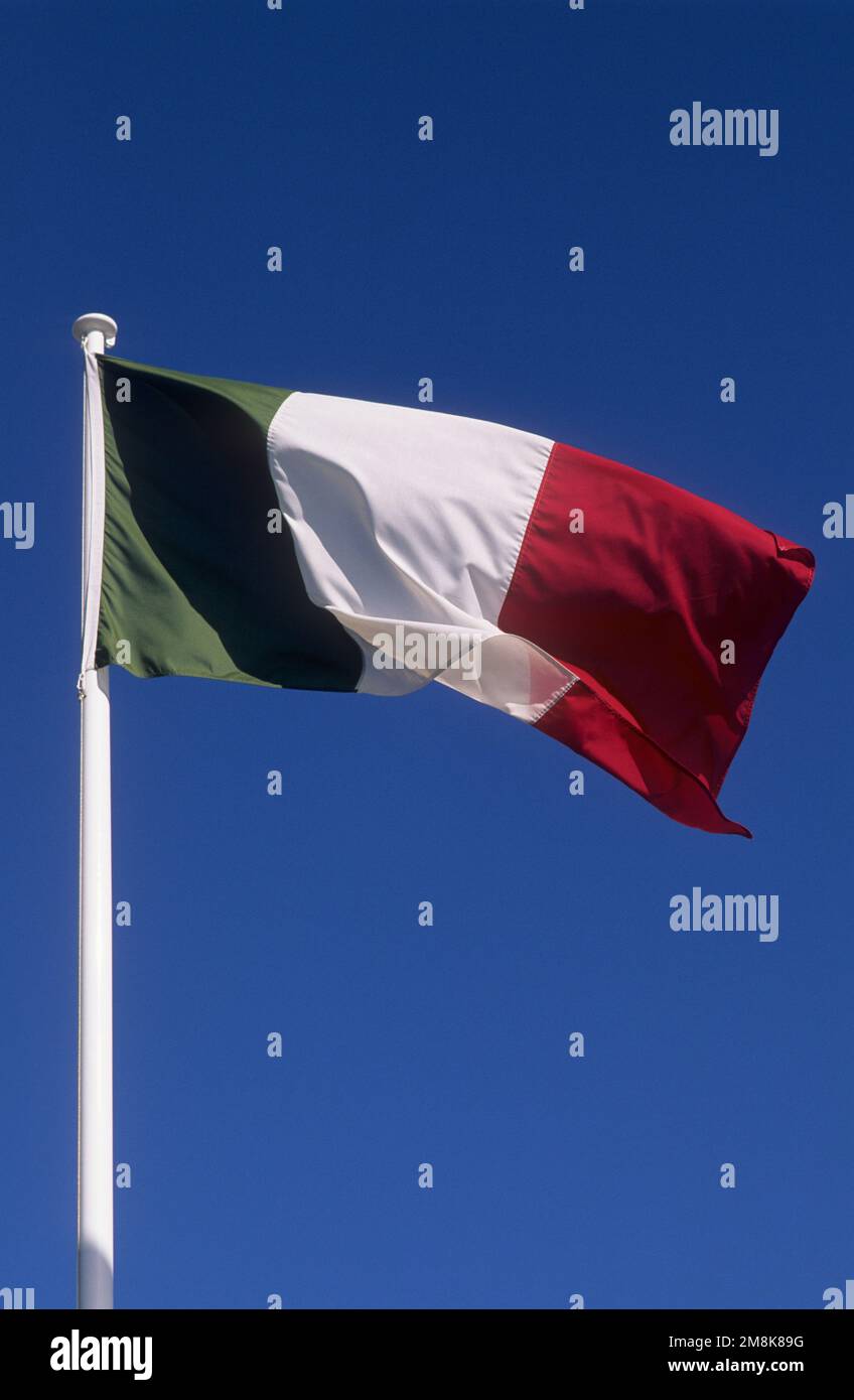 Le drapeau national de l'Italie. Banque D'Images