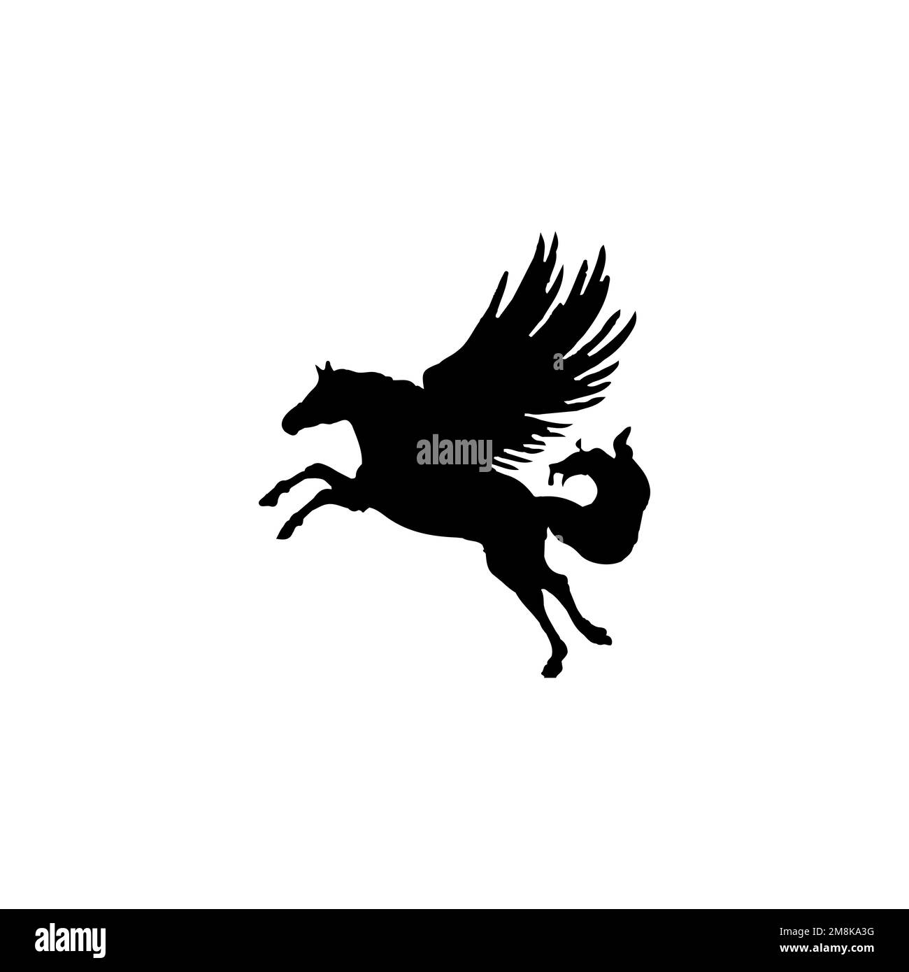 Icône Pegasus. Symbole d'arrière-plan d'affiche fantaisie de style simple. Élément de conception du logo de marque Pegasus. Impression de t-shirts Pegasus. vecteur pour autocollant. Illustration de Vecteur