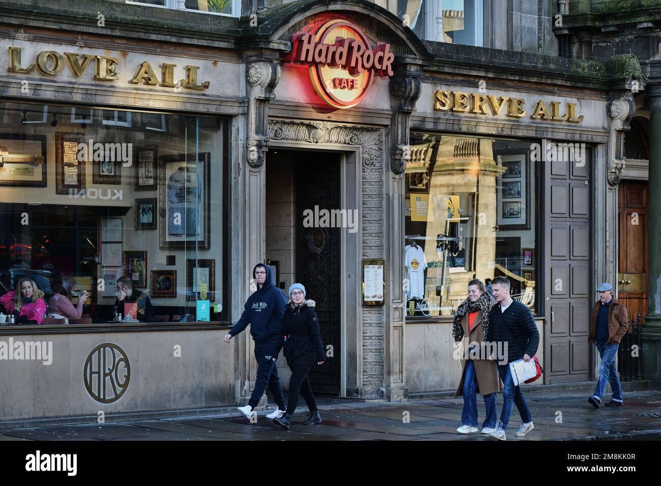 Edinburgh, Écosse, Royaume-Uni, 14 janvier 2023. Hard Rock Cafe dans George Street. credit sst/alamy nouvelles en direct Banque D'Images