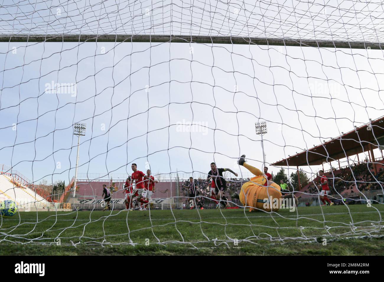 Stade de Renato Curi, Pérouse, Italie, 14 janvier 2023, valente nicola (n.30 palermo fc) but 3-2 pendant AC Perugia vs Palermo FC - Italian soccer série B Match Credit: Live Media Publishing Group/Alay Live News Banque D'Images