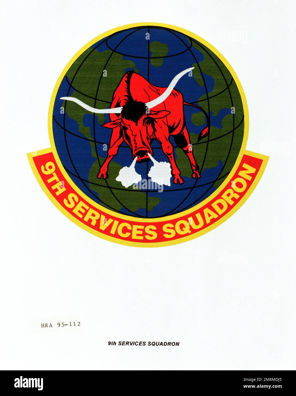 Emblème organisationnel de la Force aérienne : 9th Escadron de services, Commandement de combat aérien Date de prise de vue exacte inconnue. Base: Maxwell Air Force base État: Alabama (AL) pays: Etats-Unis d'Amérique (USA) Banque D'Images