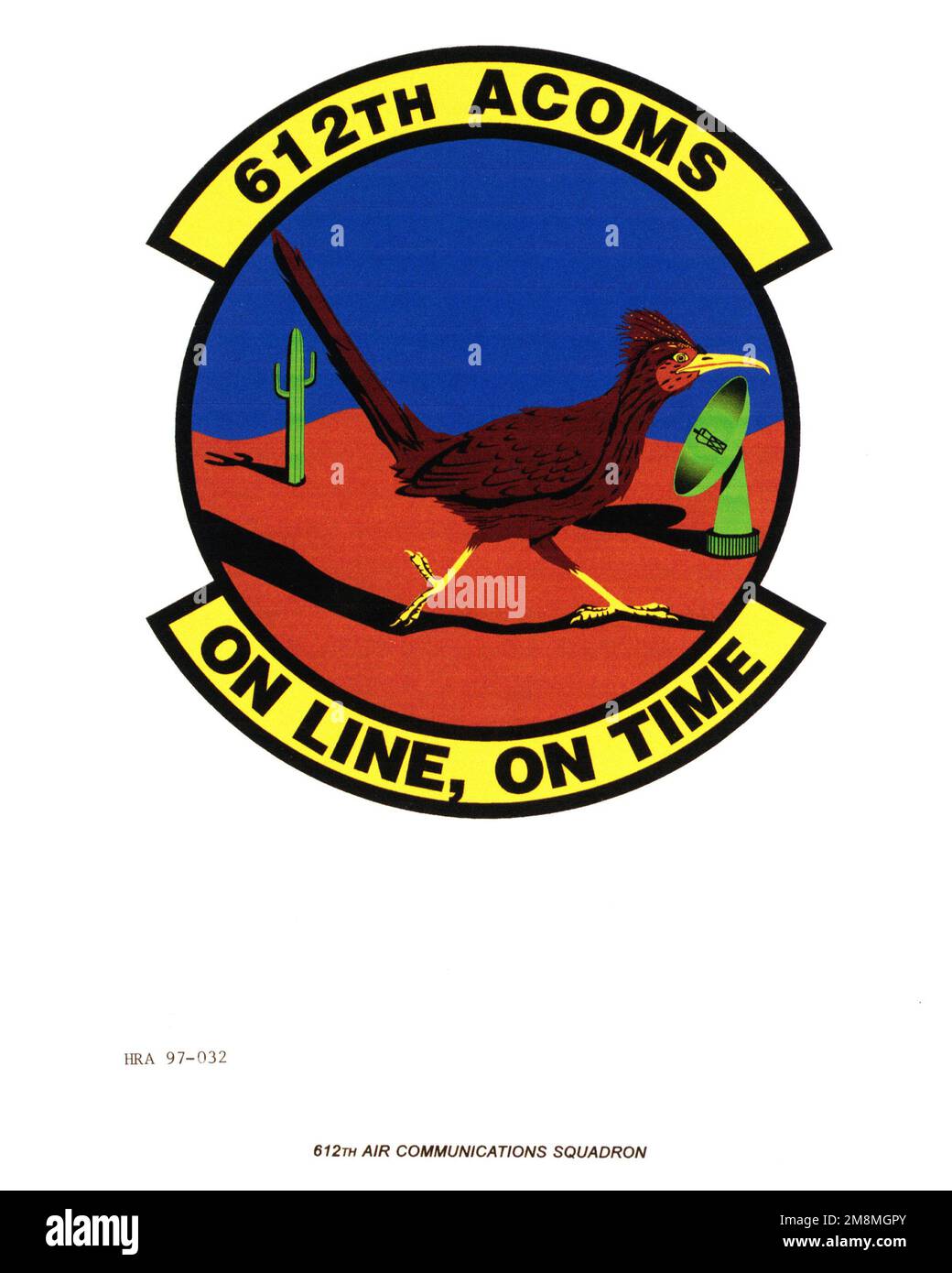 Emblème organisationnel de la Force aérienne : 612th Escadron de communications aériennes, Commandement de combat aérien (ACC ) Date exacte prise de vue inconnue. Base: Maxwell Air Force base État: Alabama (AL) pays: Etats-Unis d'Amérique (USA) Banque D'Images