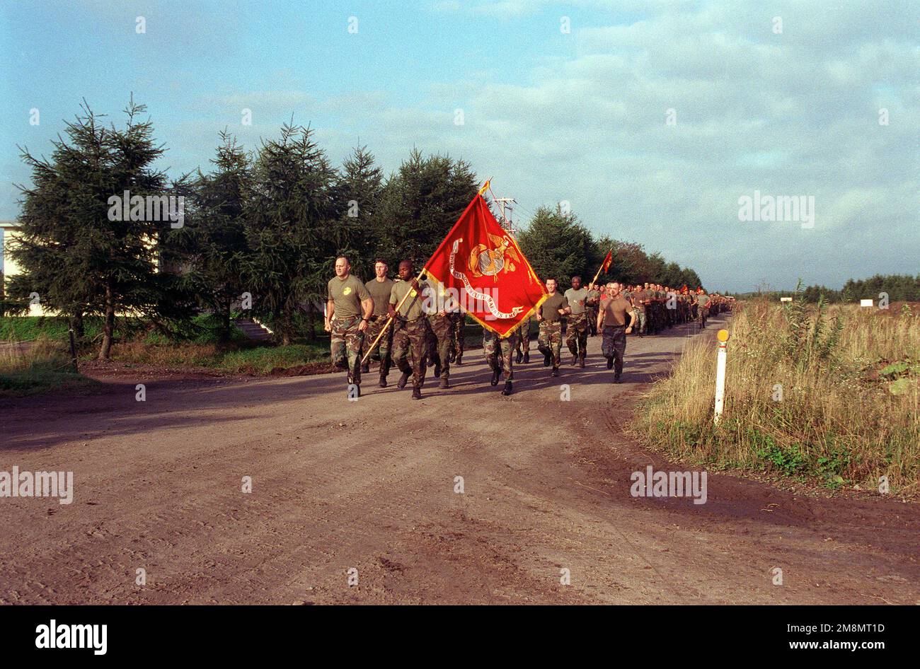 LT. COLONNE Barile dirige ses Marines sur une course de motivation pendant les dernières étapes de l'exercice dans la zone de manœuvre de Yusubetsu. Base: Hokkaido pays: Japon (JPN) Banque D'Images