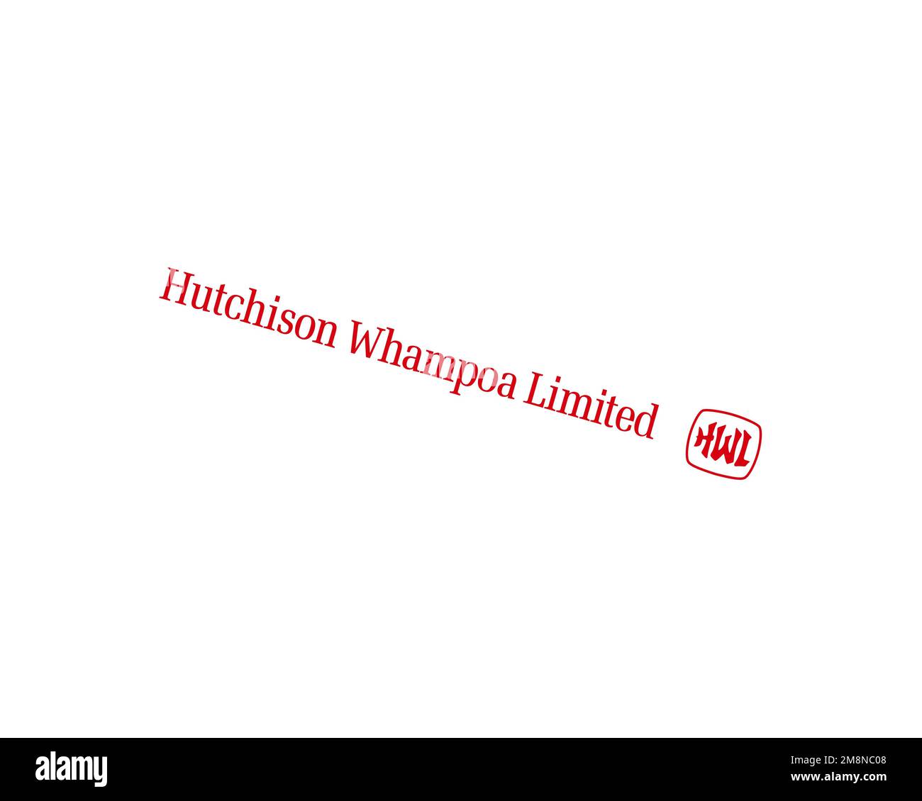 Hutchison Whampoa, logo pivoté, fond blanc B Banque D'Images