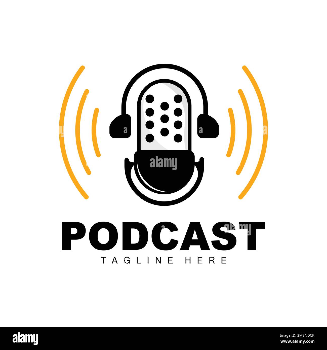 Création De Logo Silhouette Podcast Microphone Et Casque