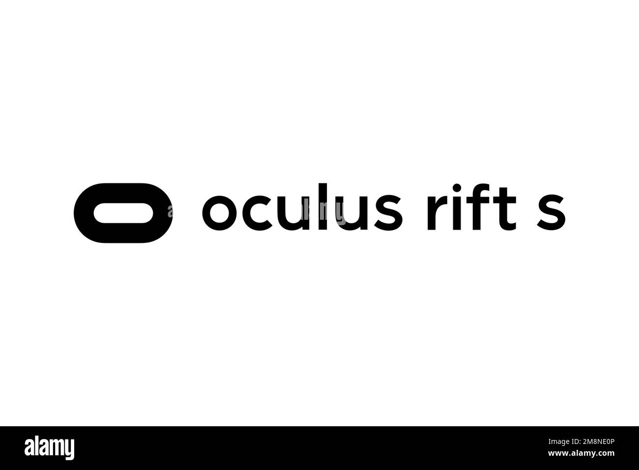 Oculus Rift S, logo, fond blanc Banque D'Images