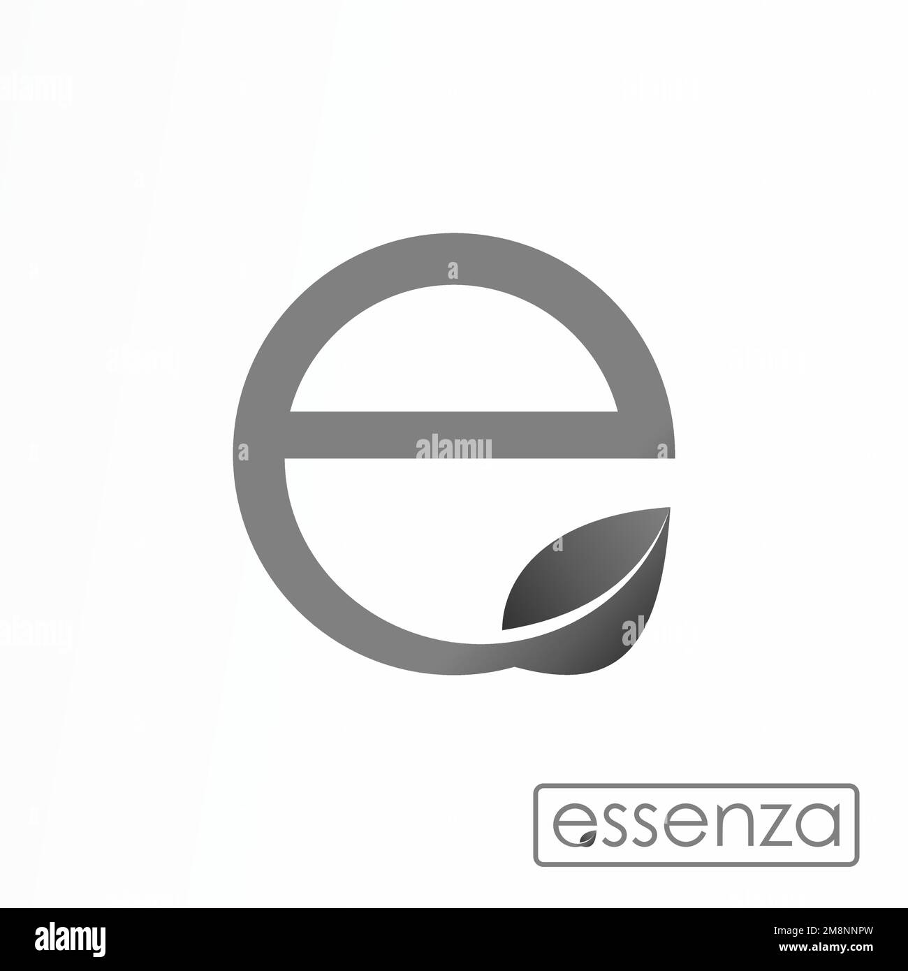 Lettre ou mot E police avec feuille de forme idée graphique logo design abstrait concept vecteur stock. Peut être utilisé comme symbole lié à l'initiale ou à la nature Illustration de Vecteur