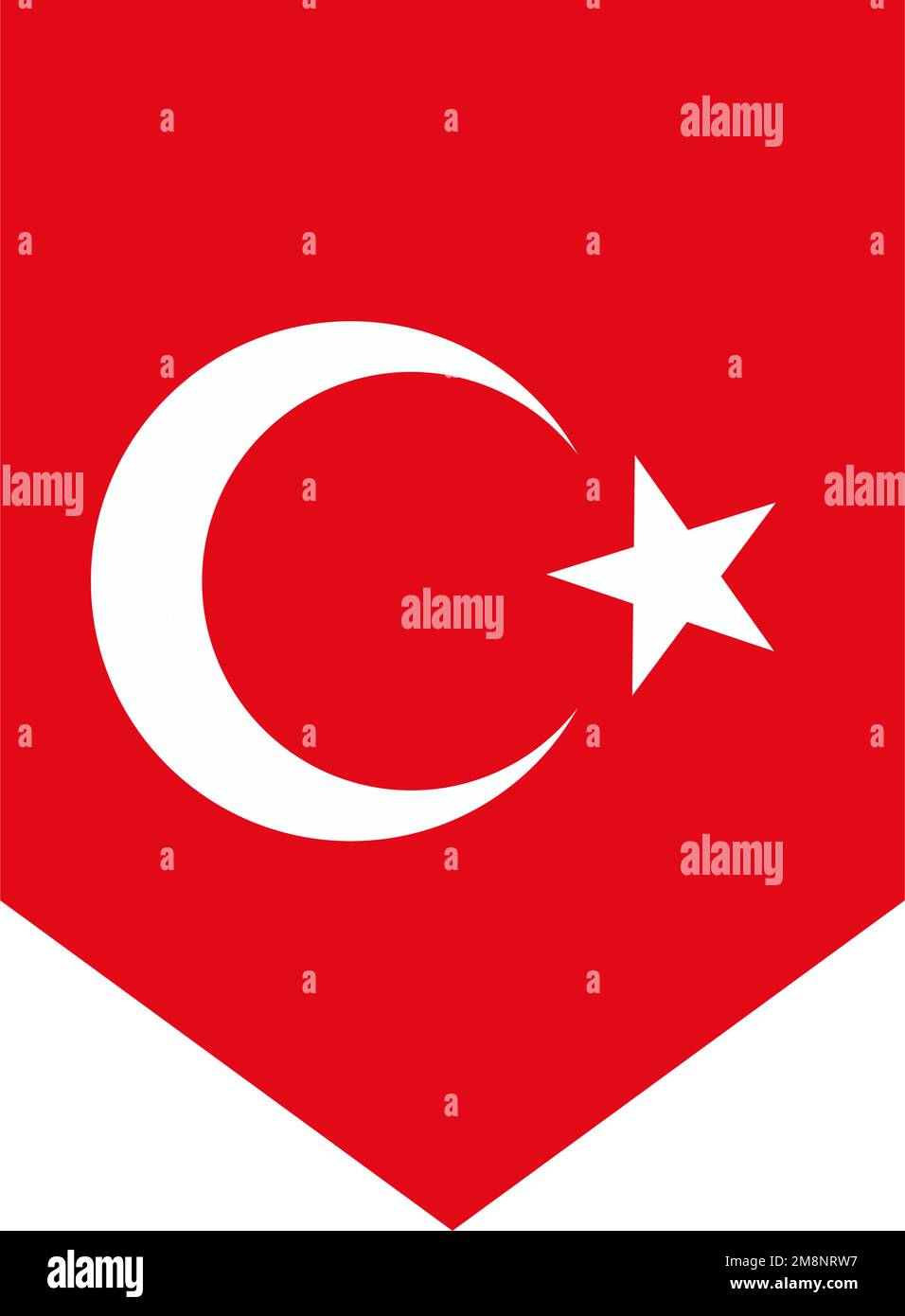 Icône décorative du drapeau turc. Vecteur modifiable. Illustration de Vecteur