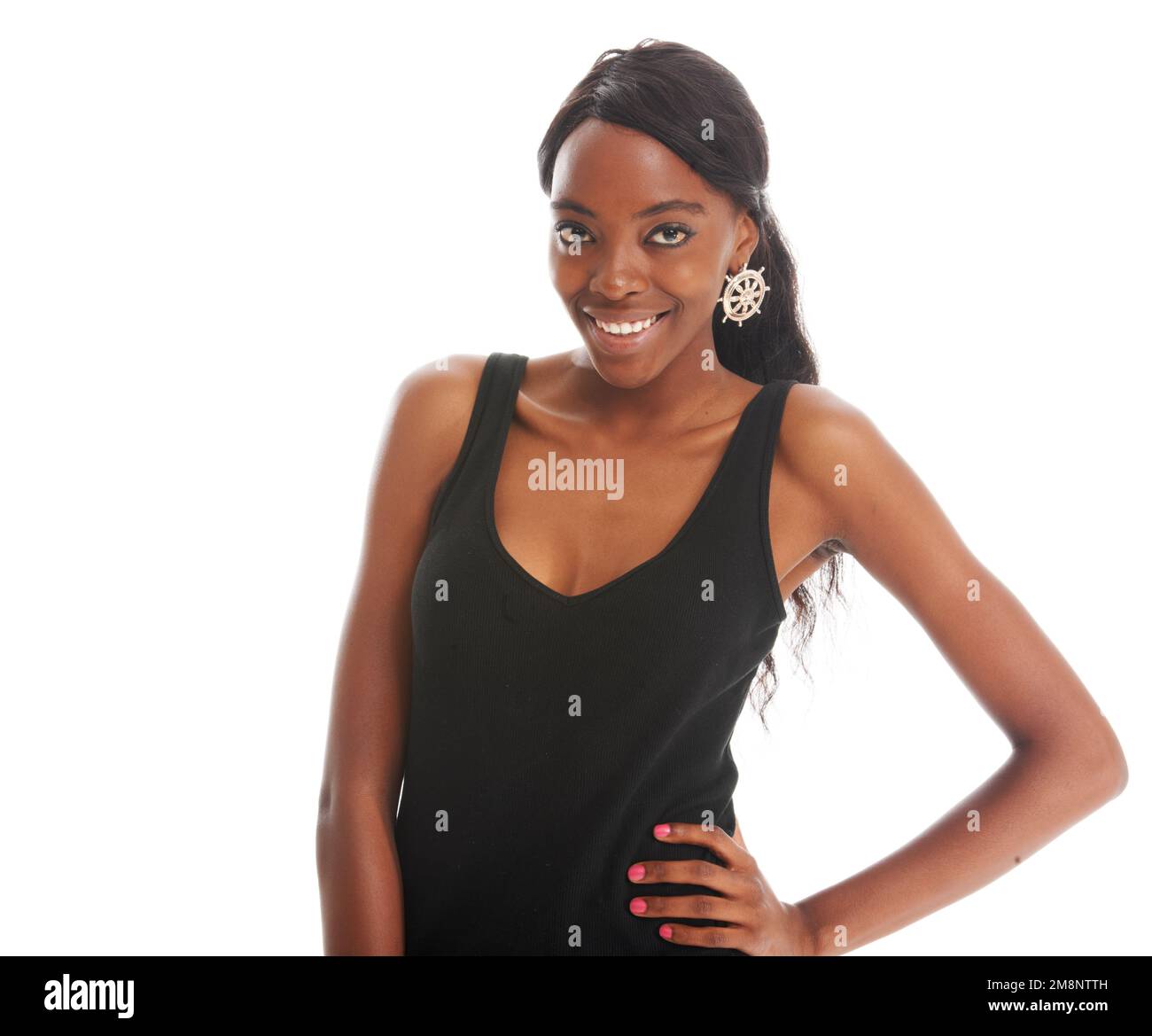 La confiance est mon accessoire préféré. Confiante jeune femme debout avec sa main sur sa hanche - copyspace. Banque D'Images