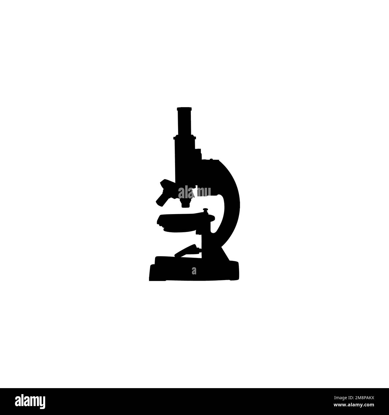 Icône du microscope. Symbole d'arrière-plan de l'affiche d'analyse sanguine d'hôpital de style simple. Élément de conception du logo de la marque microscope. Impression de tee-shirts au microscope. Illustration de Vecteur