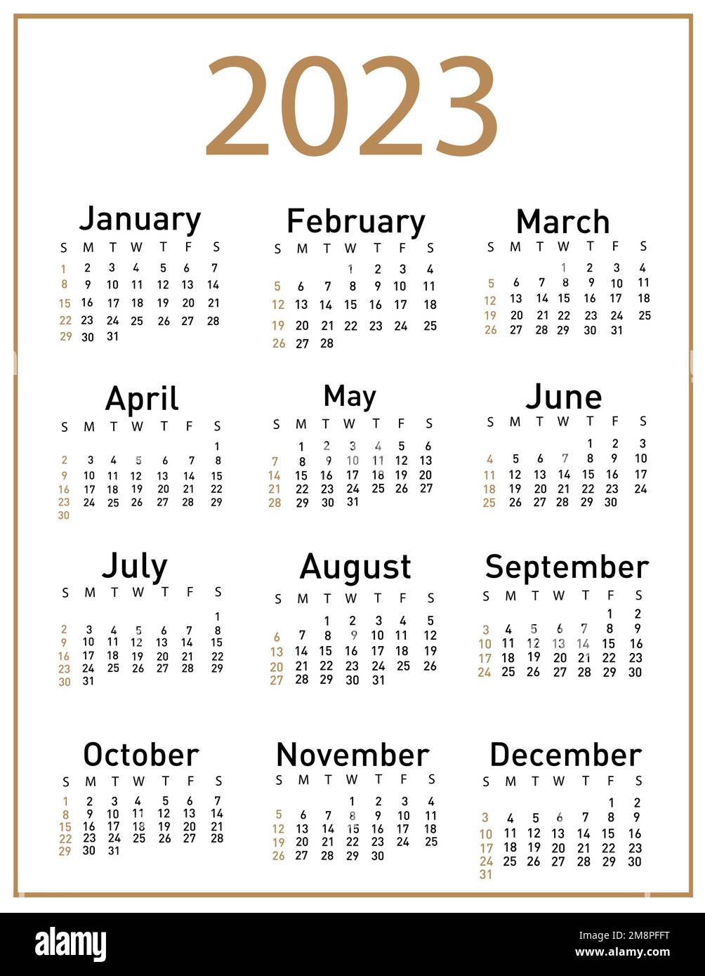 Calendrier pour illustration vectorielle 2023 Illustration de Vecteur