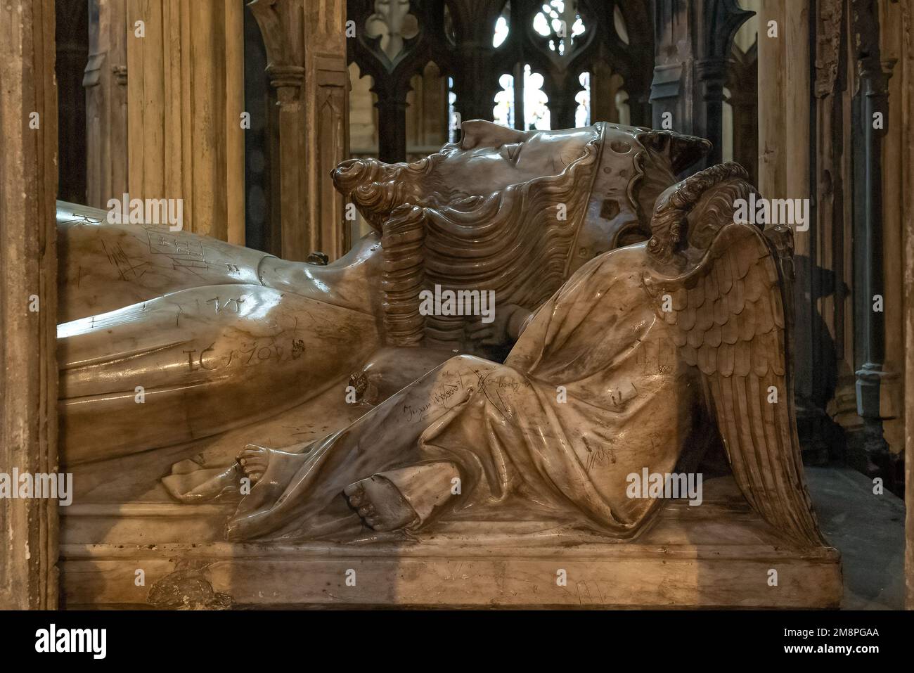 Cathédrale de Gloucester, effigie d'Alabaster d'Edward II. Banque D'Images