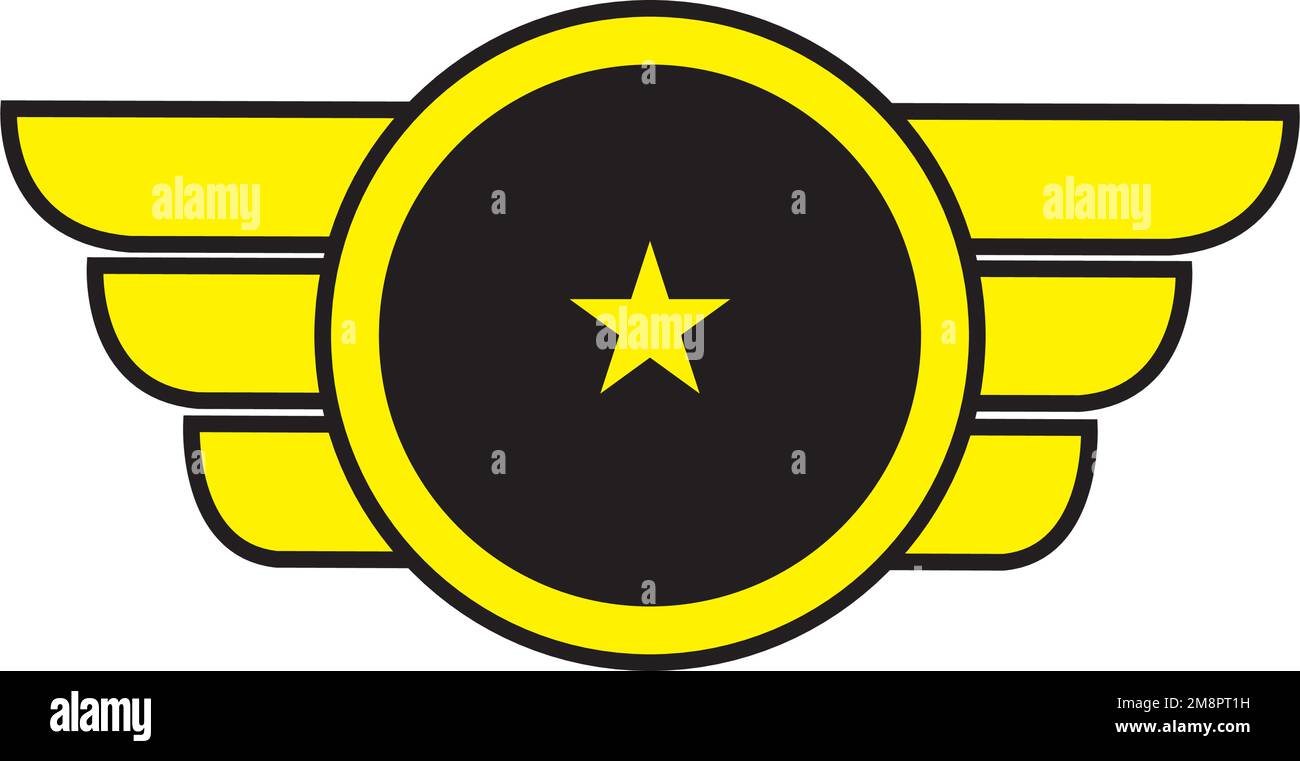 modèle de logo de l'emblème militaire Illustration de Vecteur