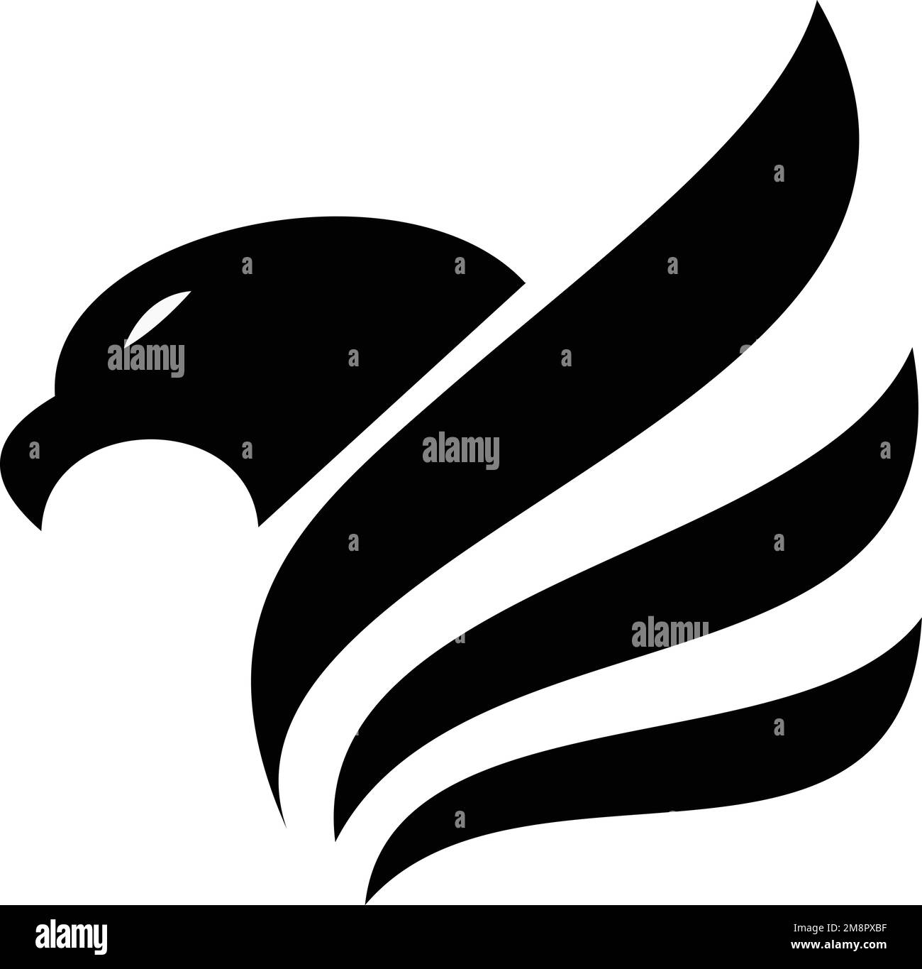 logo vectoriel aigle noir Illustration de Vecteur