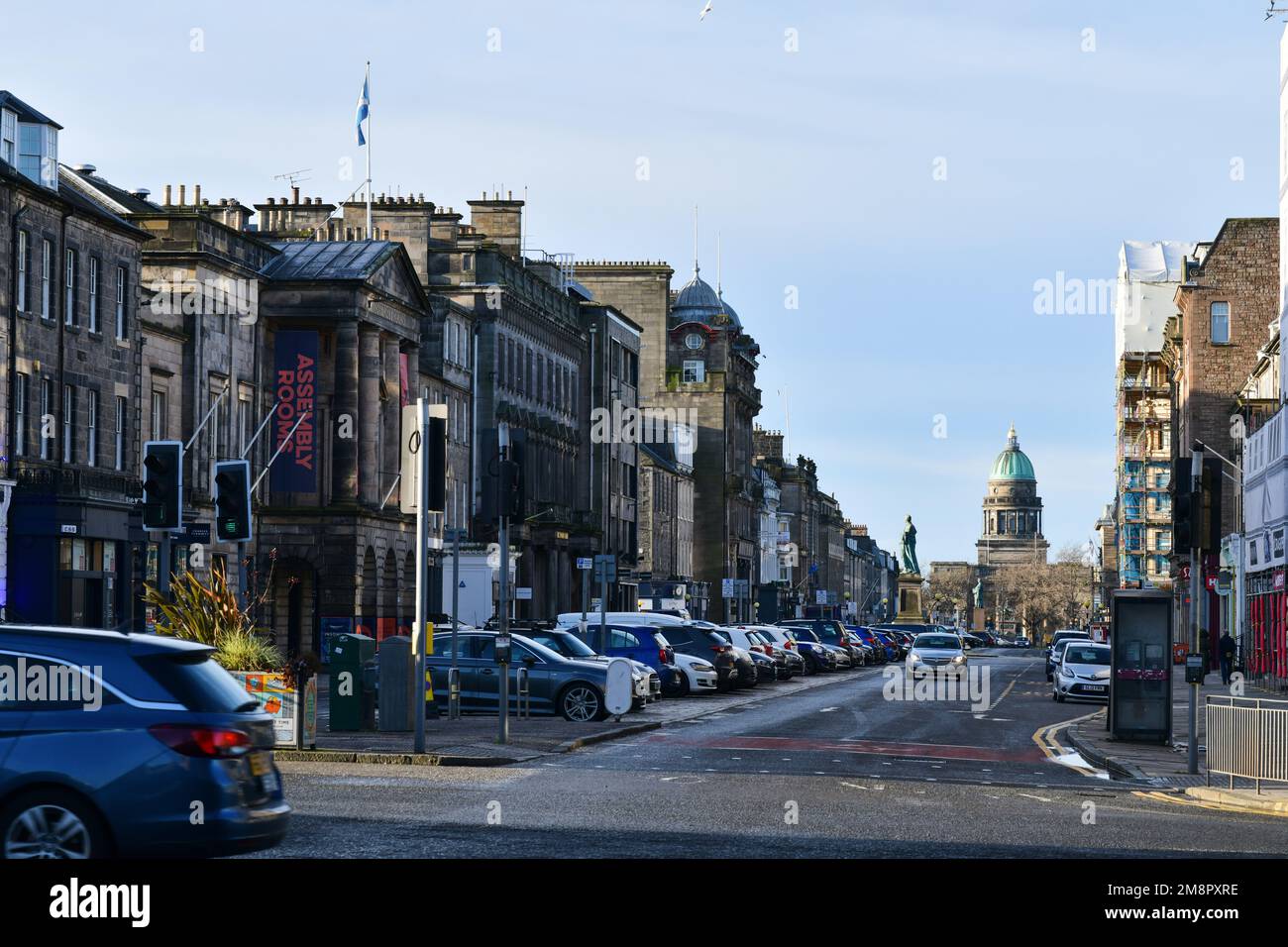 Edinburgh, Écosse, Royaume-Uni, 15 janvier 2023. Vue générale du parking sur George Street. credit sst/alamy nouvelles en direct Banque D'Images