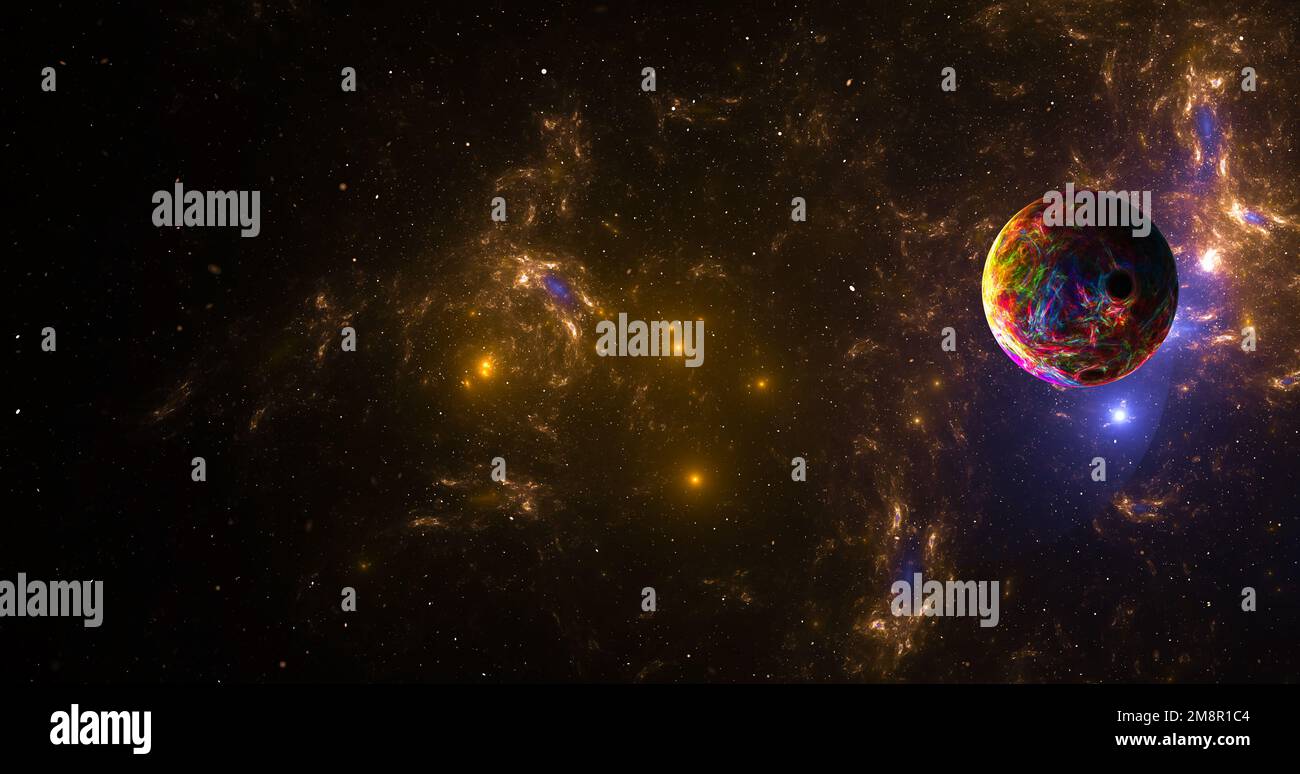 Fantastique arrière-plan abstrait des étoiles et galactique dans l'espace. Spirale fractale. Banque D'Images