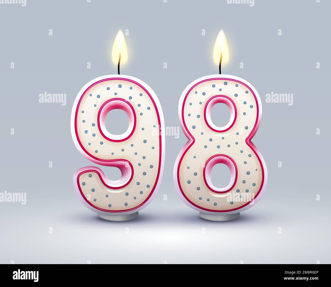 Joyeux anniversaire. 98 anniversaire de l'anniversaire, bougie sous forme de nombres. Illustration vectorielle Illustration de Vecteur