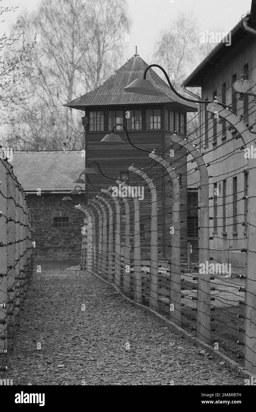 Camp de concentration d'Auschwitz en Pologne Banque D'Images