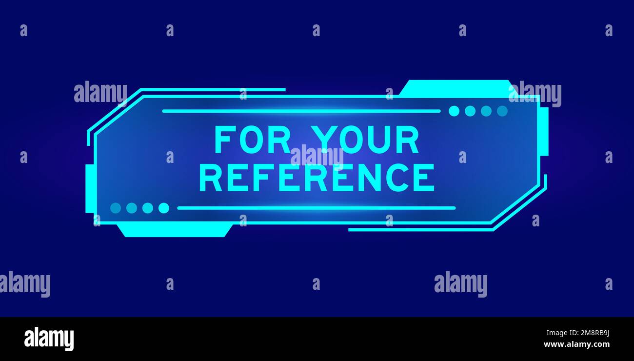 Bannière futuriste hud avec mot pour référence sur l'écran de l'interface utilisateur sur fond bleu Illustration de Vecteur