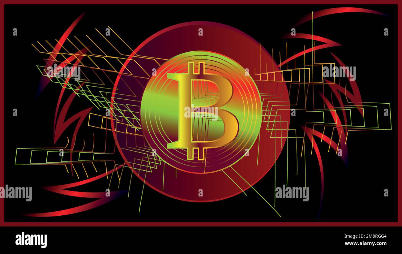 Bitcoins. E-devises, finance, économie investissements boursiers crypto-monnaie Illustration de Vecteur