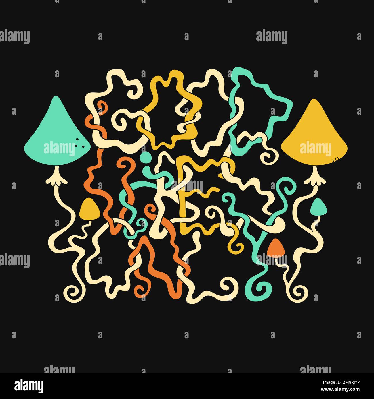 Bon vibes seulement slogan,trippy psychédélique style lettres.Vector main dessiné doodle illustration.drôle cool trippy lettres,bonne vibes, acide mode,60s,70s style imprimé pour t-shirt,concept d'affiche Illustration de Vecteur