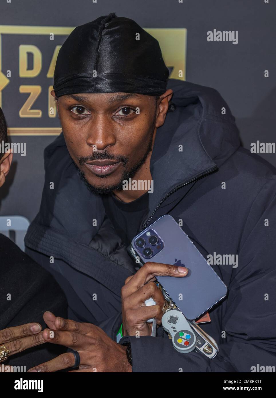 Londres, Royaume-Uni. 14th janvier 2023. JME a assisté au combat KSI contre faze Temperrr MF Cruiserweight Title à OVO Wembley Arena à Londres. (Photo de Brett Cove/SOPA Images/Sipa USA) crédit: SIPA USA/Alay Live News Banque D'Images