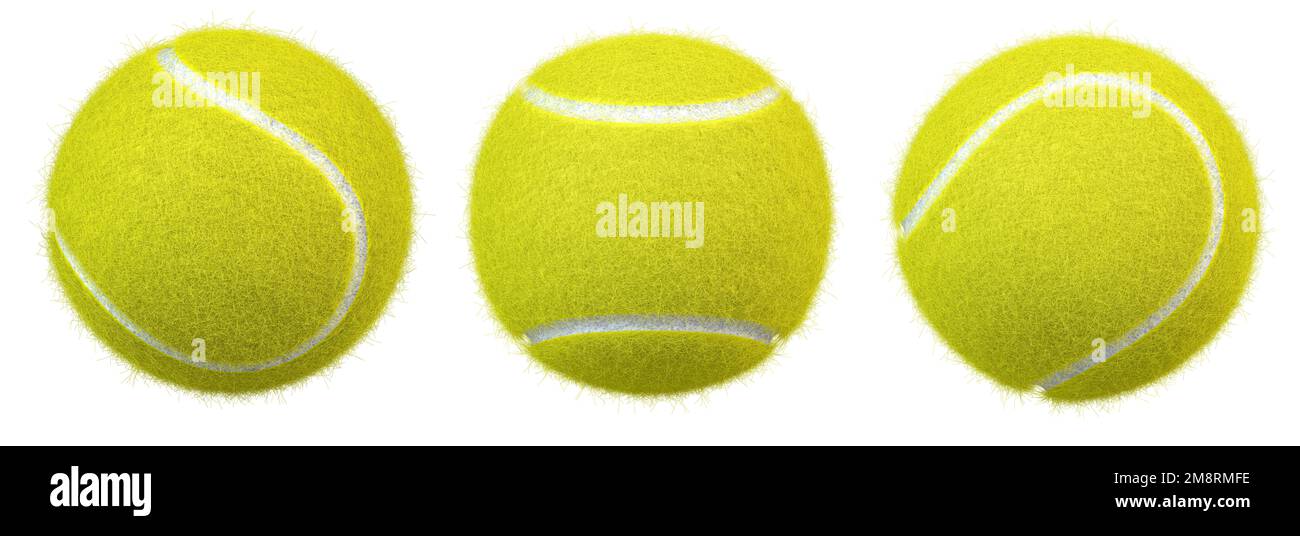 Balle de tennis isolée sur blanc. 3d illustration Banque D'Images