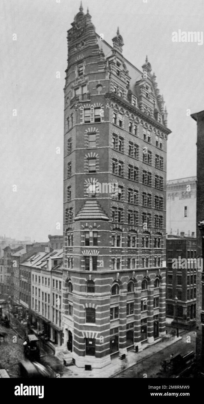 Photographe américain vers 1897 - Maiden Lane à William and Liberty Streets, New York Banque D'Images