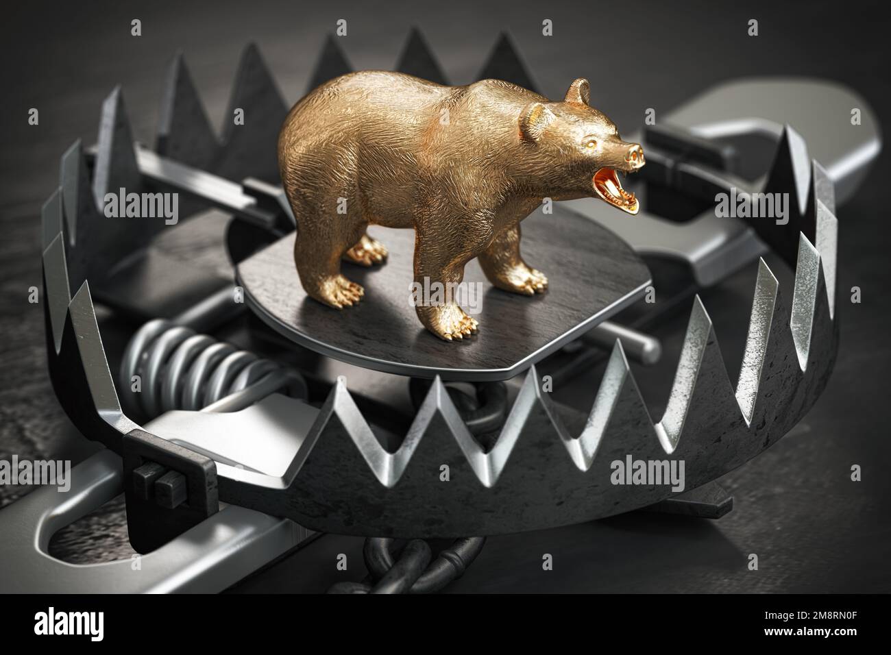 Piège à ours. Négociation, investissement et concept de marché financier. 3d illustration Banque D'Images