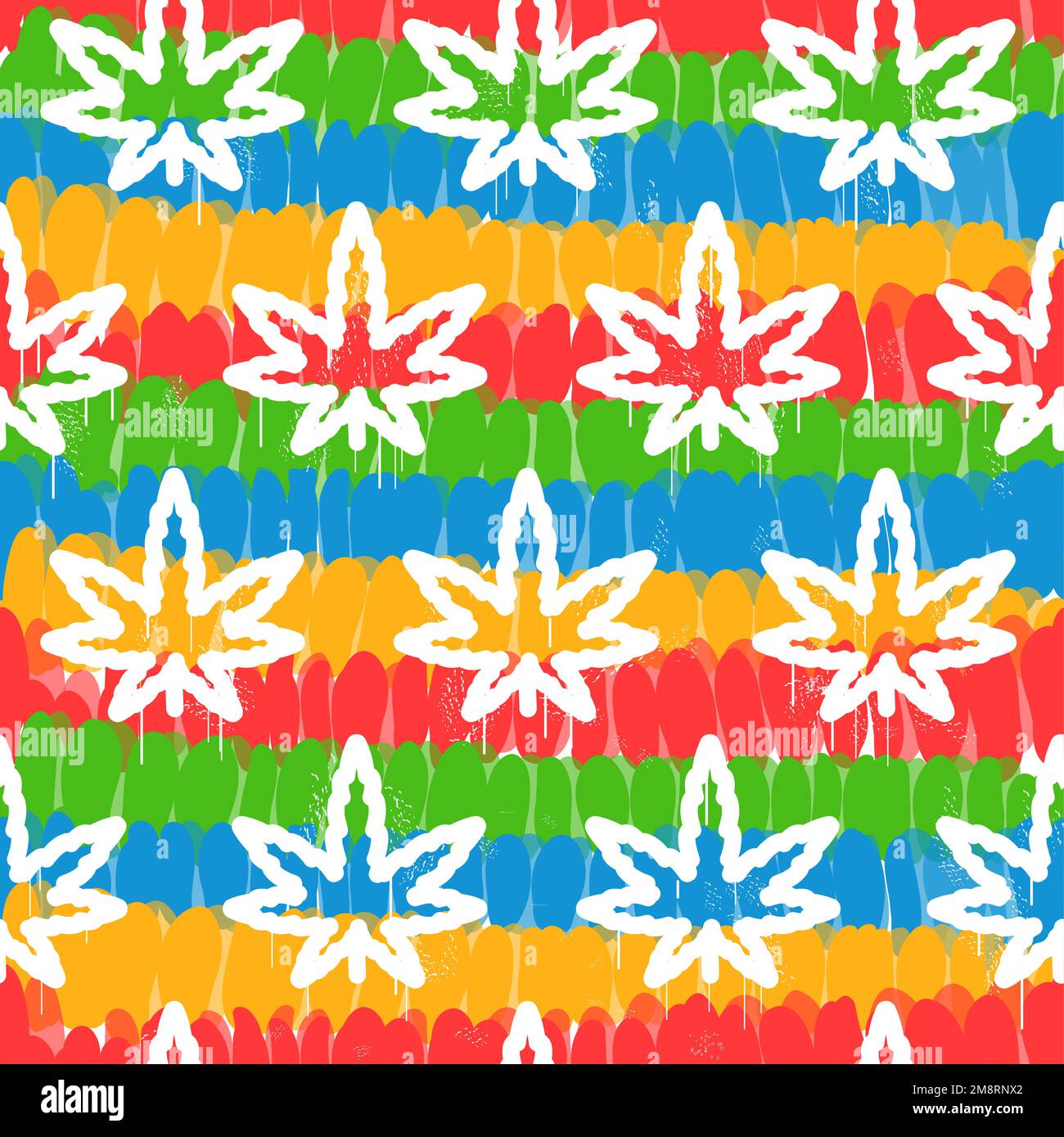 Feuille de cannabis, teinture de cravate fond de motif sans couture.illustration de dessin animé de teinture de cravate vectorielle.60s style,hippie,adventice,marijuana sans couture motif art Illustration de Vecteur