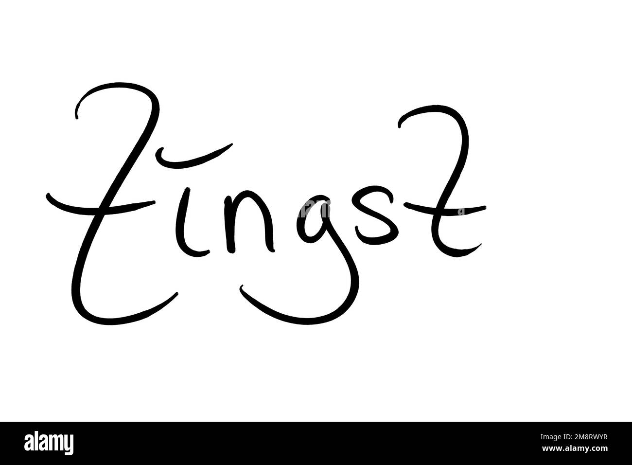 Nom de ville manuscrit noir sur blanc Banque D'Images