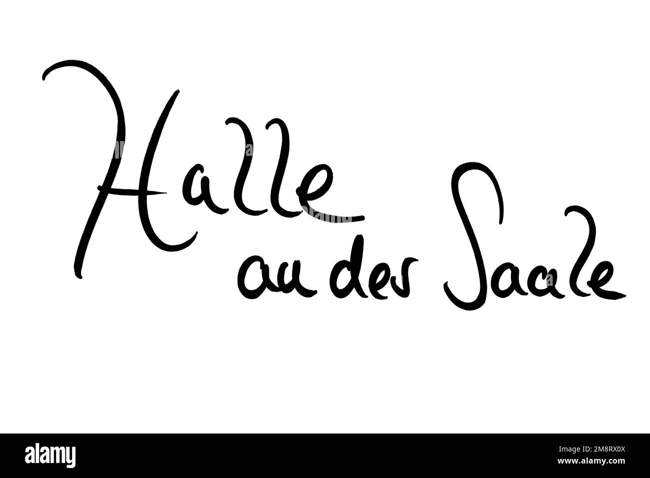 Nom de ville manuscrit noir sur blanc Banque D'Images