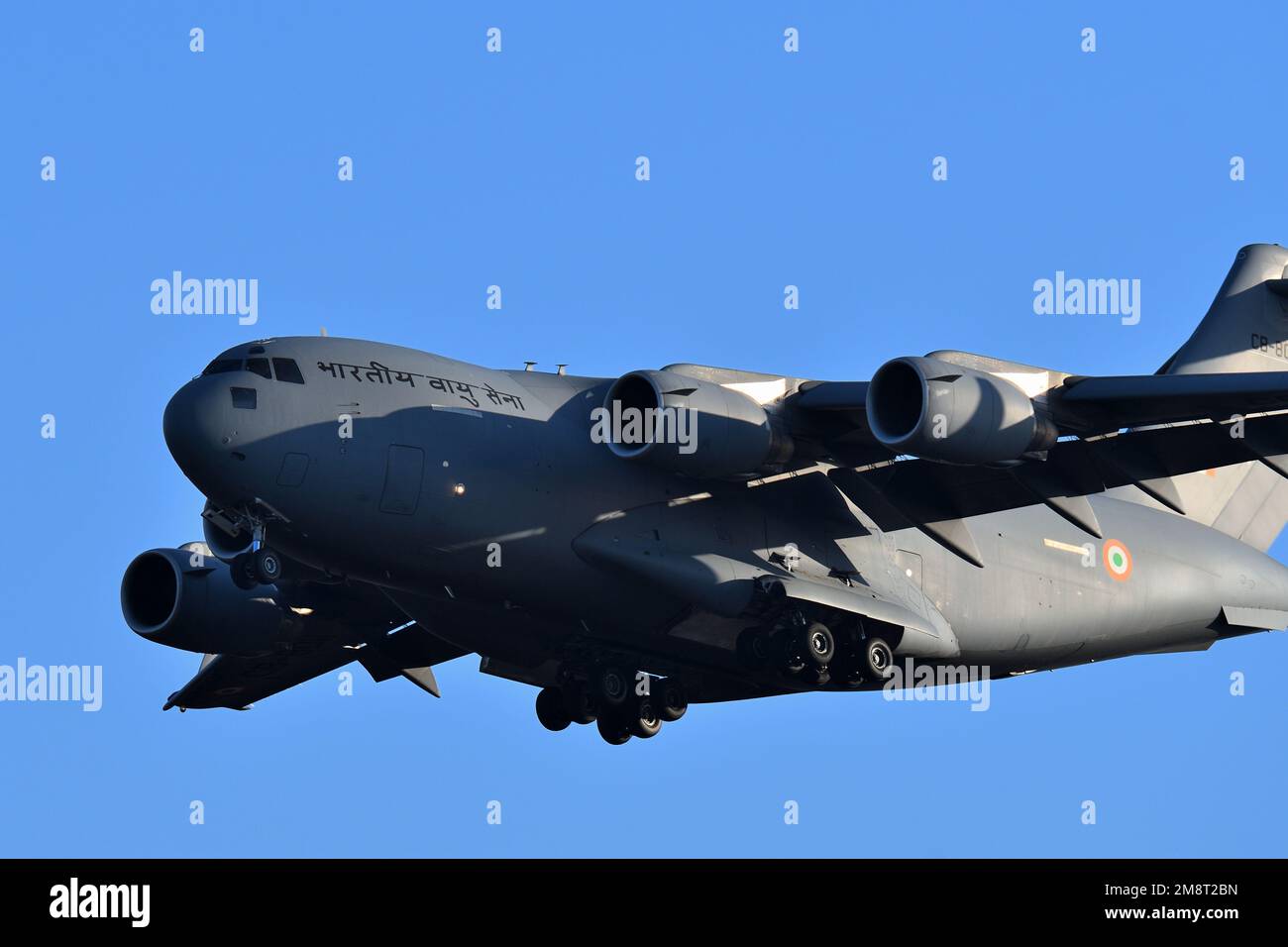 Préfecture d'Ibaraki, Japon - 10 janvier 2023 : avion de transport Boeing C-17 Globemaster III de la Force aérienne indienne. Banque D'Images