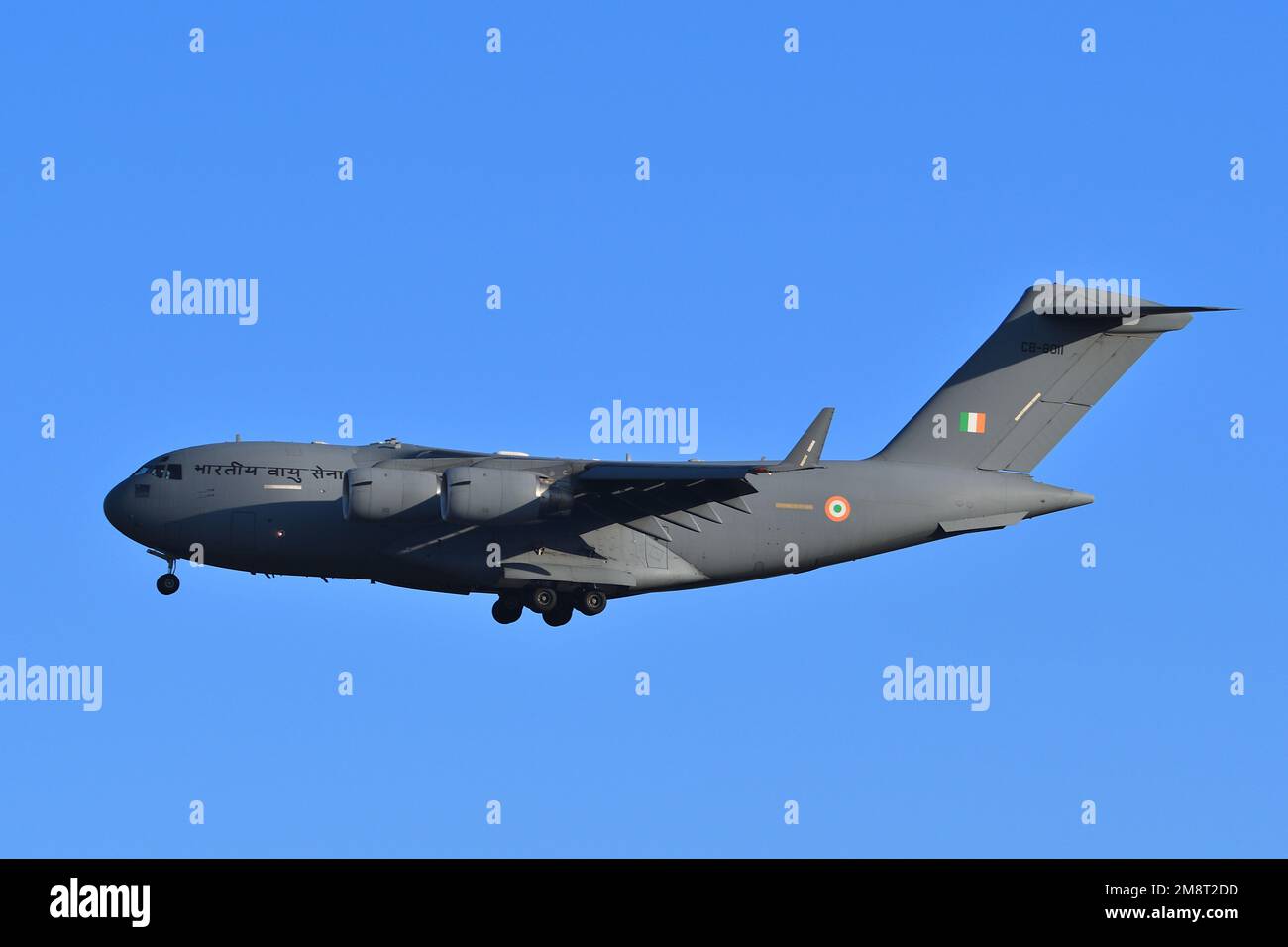 Préfecture d'Ibaraki, Japon - 10 janvier 2023 : avion de transport Boeing C-17 Globemaster III de la Force aérienne indienne. Banque D'Images