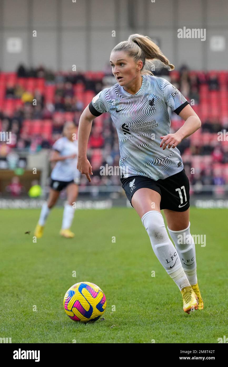 Melissa Lawley #11 de Liverpool Women lors du match de Super League des femmes de la Fa Manchester United Women vs Liverpool Women au Leigh Sports Village, Leigh, Royaume-Uni, 15th janvier 2023 (photo de Steve Flynn/News Images) Banque D'Images