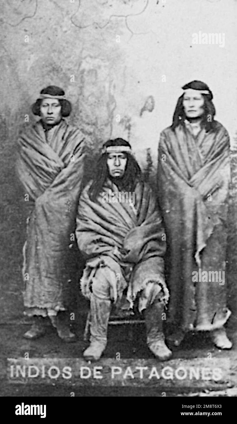 Photographe argentin - Indiens de Patagonie - 1870 Banque D'Images