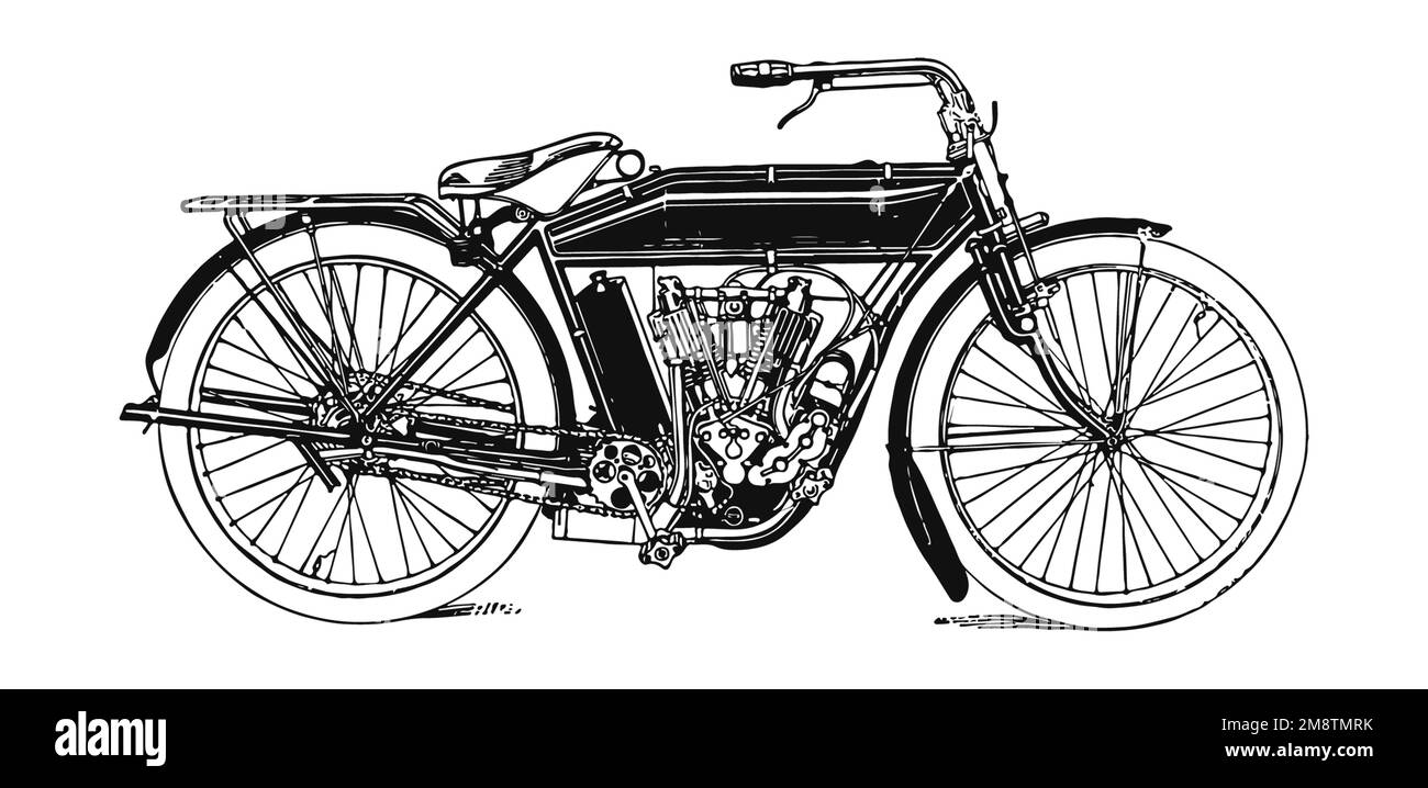 Illustration de moto vintage, version classique Banque D'Images