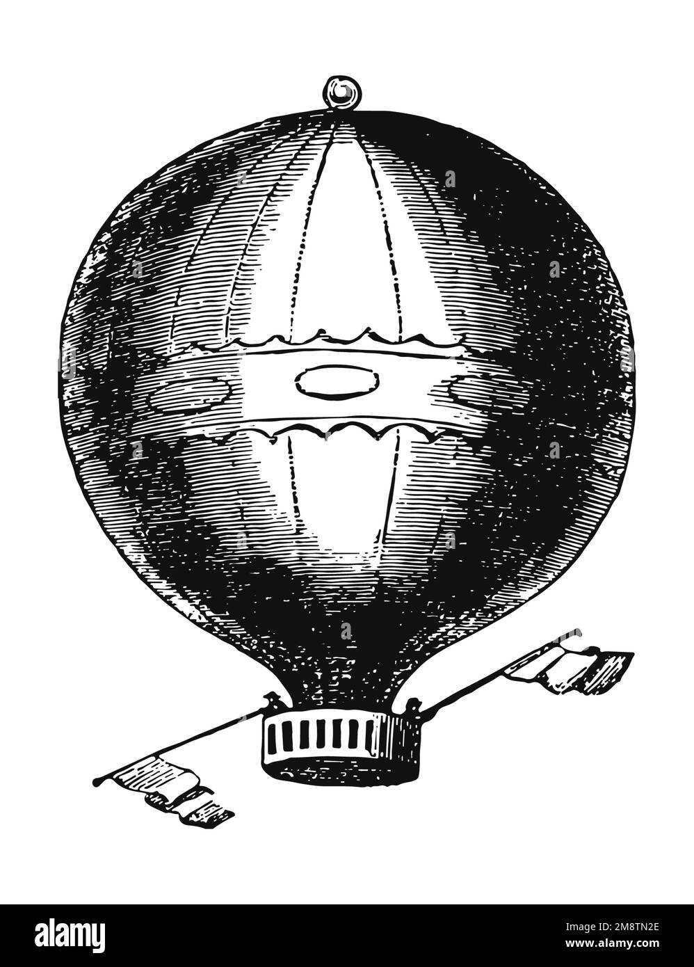 Ballon à air chaud, illustration du XIXe siècle d'époque Banque D'Images