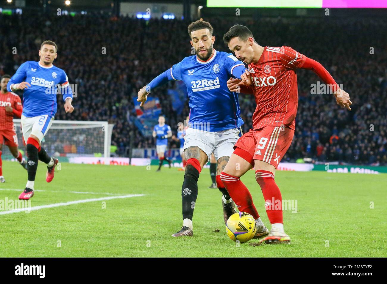 Glasgow, Royaume-Uni. 15th janvier 2023. La deuxième demi-finale de la coupe de la Ligue écossaise (coupe Viaplay) entre Rangers et Aberdeen a eu lieu à Hampden Park, Glasgow, Écosse, Royaume-Uni. Le gagnant de ce jeu va jouer au Celtic en finale, le 26 février. Aussi à jouer à Hampden. Crédit : Findlay/Alay Live News Banque D'Images