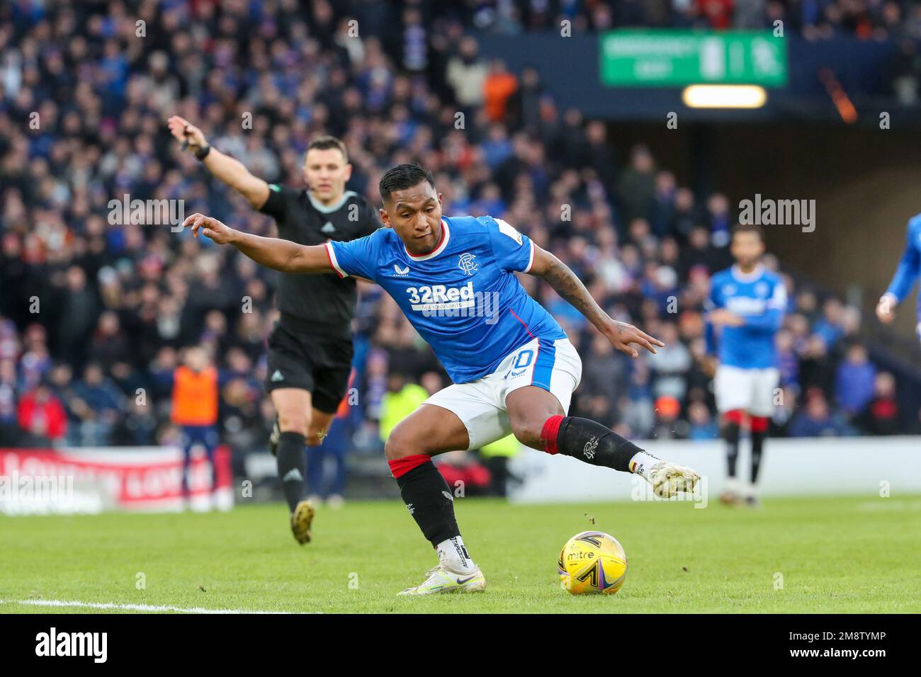 Glasgow, Royaume-Uni. 15th janvier 2023. La deuxième demi-finale de la coupe de la Ligue écossaise (coupe Viaplay) entre Rangers et Aberdeen a eu lieu à Hampden Park, Glasgow, Écosse, Royaume-Uni. Le gagnant de ce jeu va jouer au Celtic en finale, le 26 février. Aussi à jouer à Hampden. Crédit : Findlay/Alay Live News Banque D'Images