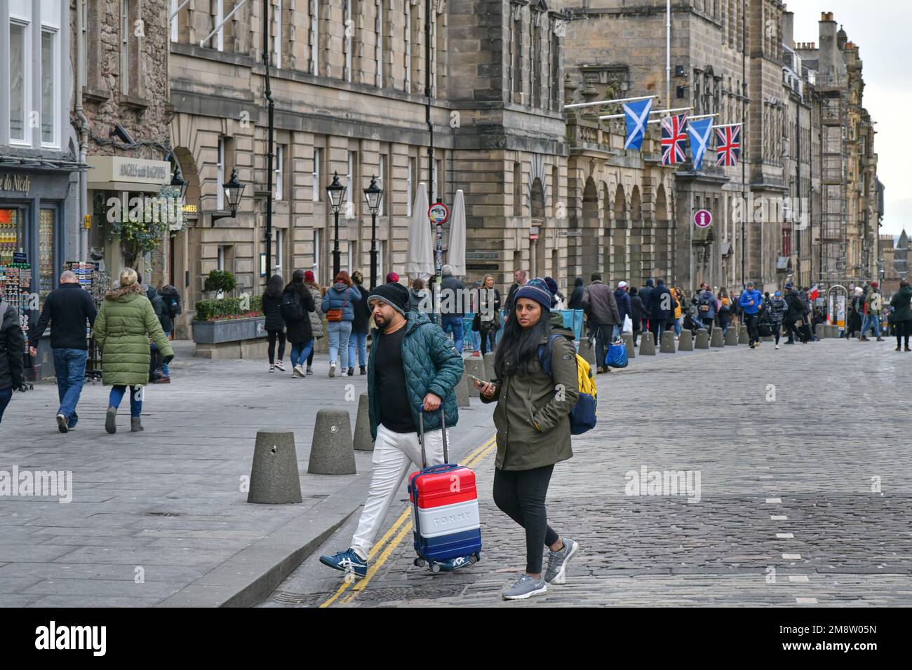 Edinburgh, Écosse, Royaume-Uni, 15 janvier 2023. Vue générale du Royal Mile. credit sst/alamy nouvelles en direct Banque D'Images