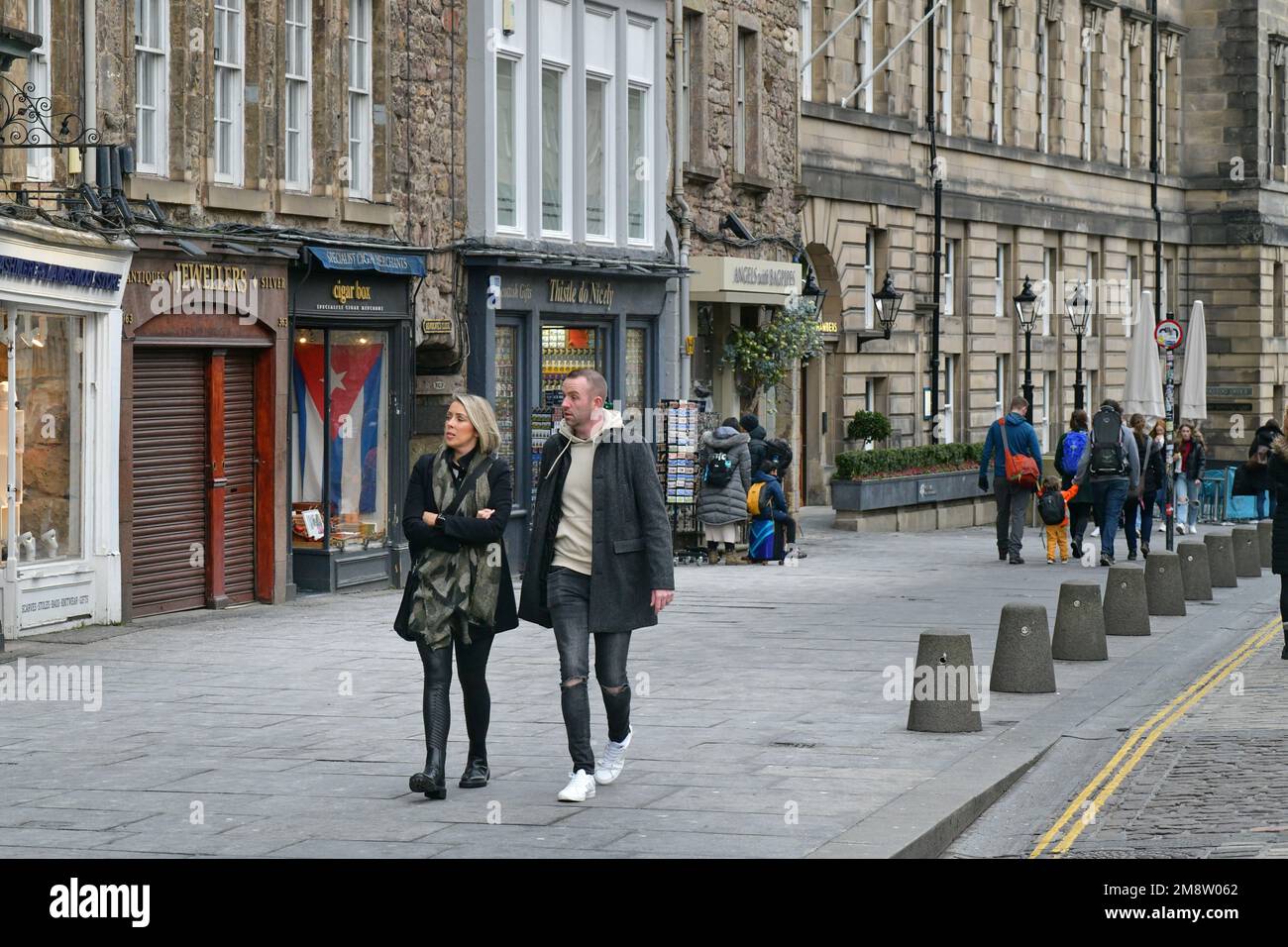 Edinburgh, Écosse, Royaume-Uni, 15 janvier 2023. Vue générale du Royal Mile. credit sst/alamy nouvelles en direct Banque D'Images