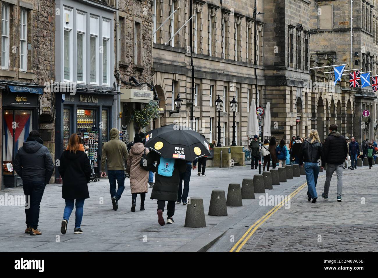 Edinburgh, Écosse, Royaume-Uni, 15 janvier 2023. Vue générale du Royal Mile. credit sst/alamy nouvelles en direct Banque D'Images