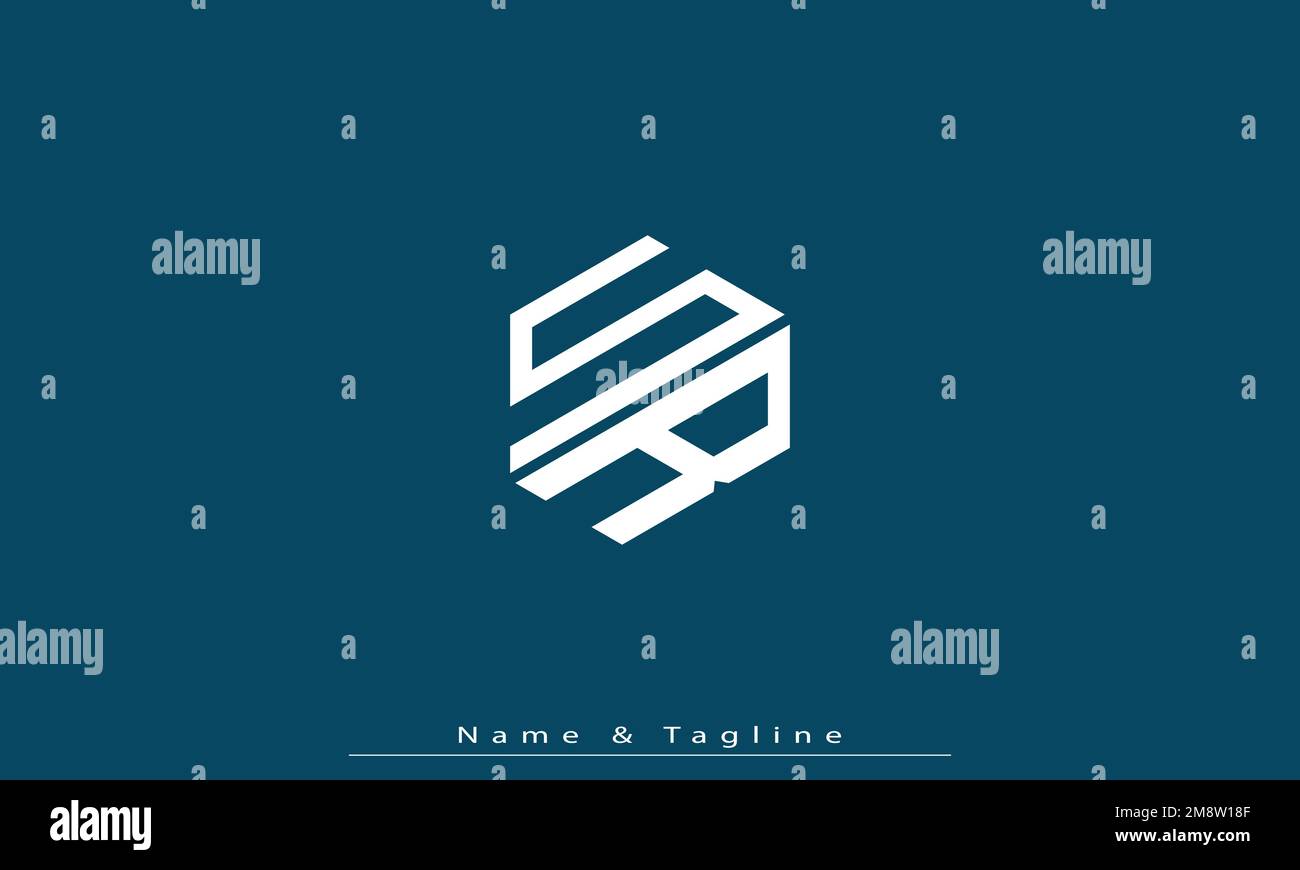 Lettres de l'alphabet initiales Monogram logo SR , RS Illustration de Vecteur