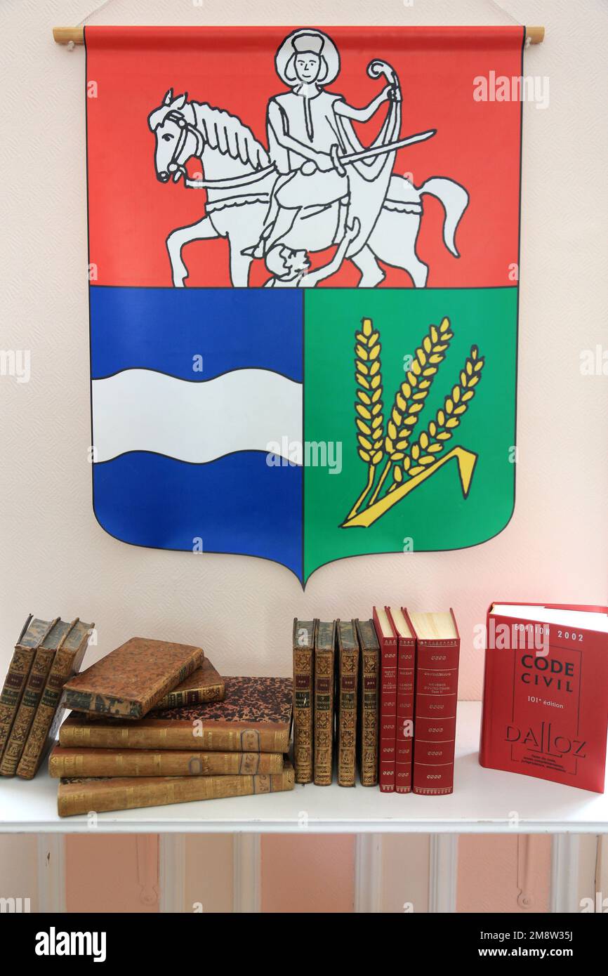 Livres de droit et code civil. Mairie. France. Europe. Banque D'Images