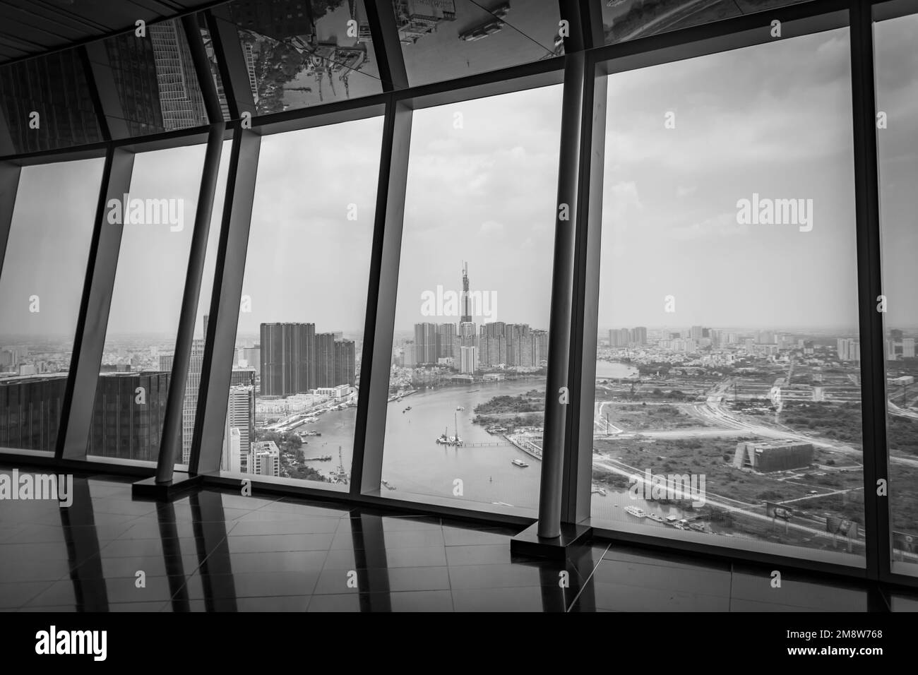 Vue depuis la Tour financière Bitexco Tháp Tài chính Bitexco Ho Chi Minh Vietnam Banque D'Images
