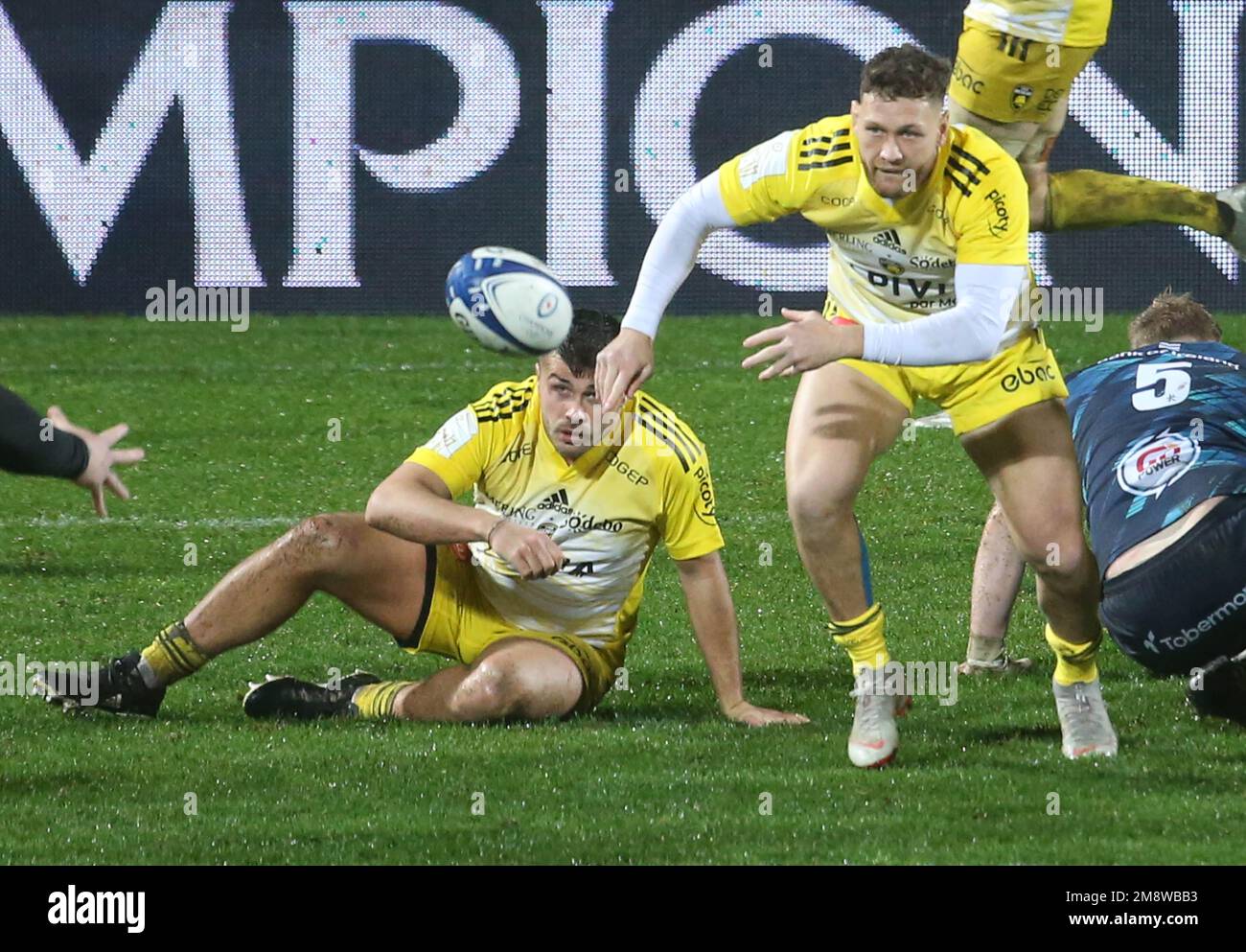 Tawera Kerr - Barlow du Stade Rochelais pendant la coupe des Champions ...