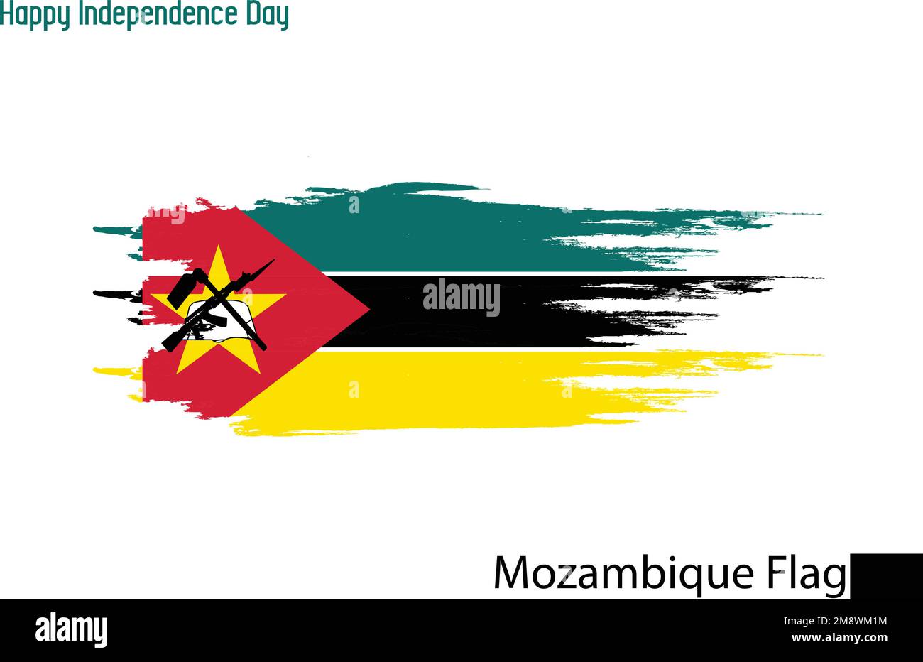 Mozambique drapeau national Art Grunge Pinceau concept Vector Design Illustration de Vecteur