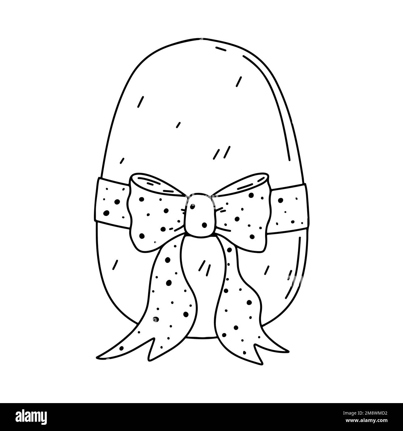 Œuf de Pâques en forme de doodle dessiné à la main. Livre de coloriage pour enfants Illustration de Vecteur