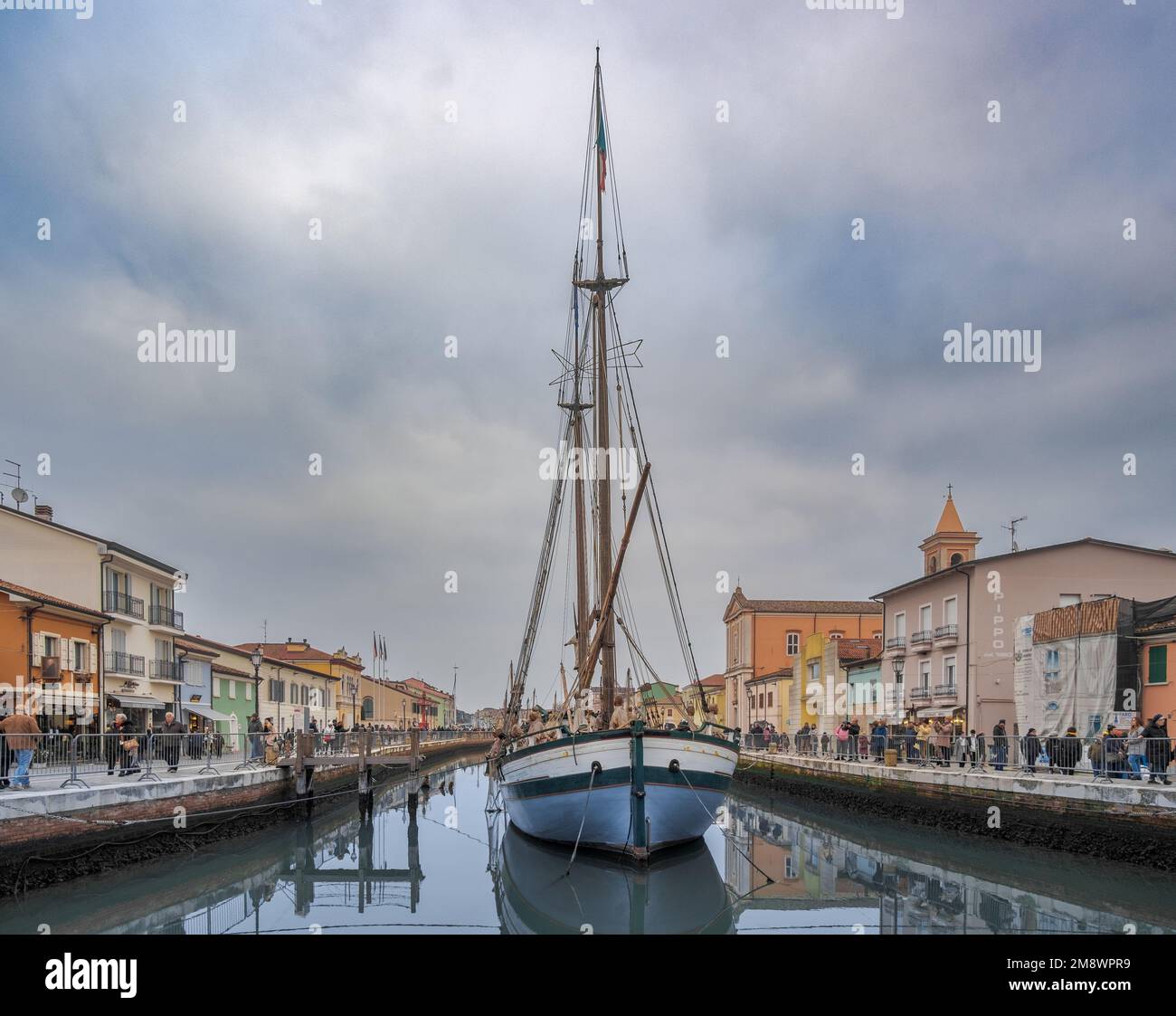 01-06-23 - Italie, scène flottante de la Nativité de la Marineria, festival d'hiver à Cesenatico, province de Forlì et Cesena, Émilie-Romagne. Banque D'Images